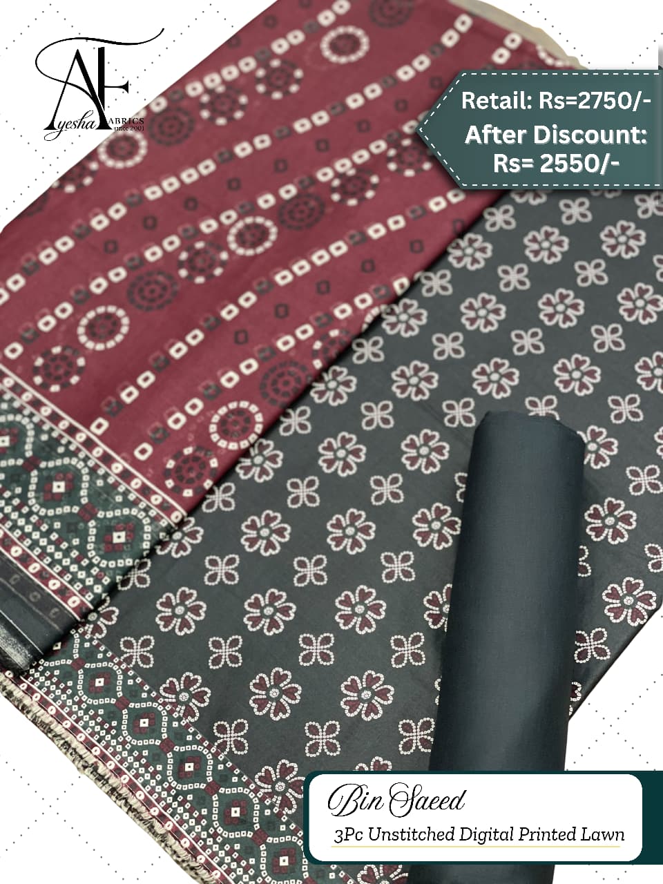 Home unstitched digital printed lawn