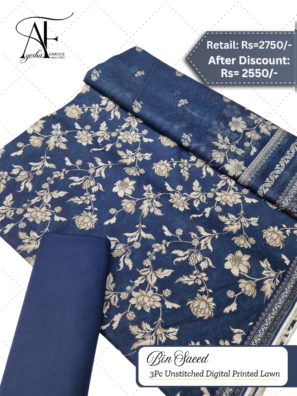 Home unstitched digital printed lawn